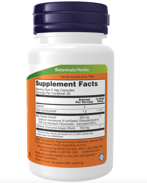 Milk Thistle + Curcumin 150 mg 120 Caps Now