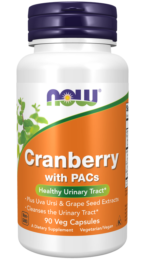 Cranberry com uva-ursina e grainha de uva NOW Foods – 90 cápsulas vegetais