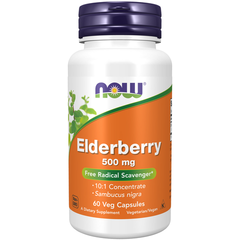 Sabugueiro Elderberry 500 mg NOW Foods – 60 cápsulas vegetais