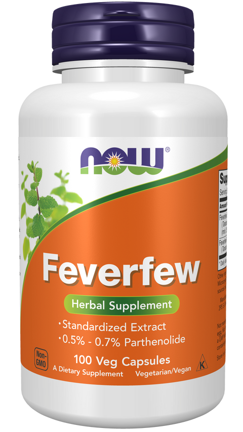 Feverfew tanaceto NOW Foods – 100 cápsulas vegetais