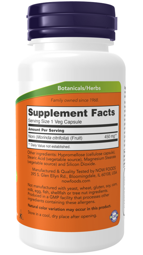Noni 450 mg Morinda citrifolia NOW Foods – 90 cápsulas vegetais – imagem 2