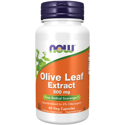 Extrato de folha de oliveira 500 mg NOW Foods – 60 cápsulas vegetais