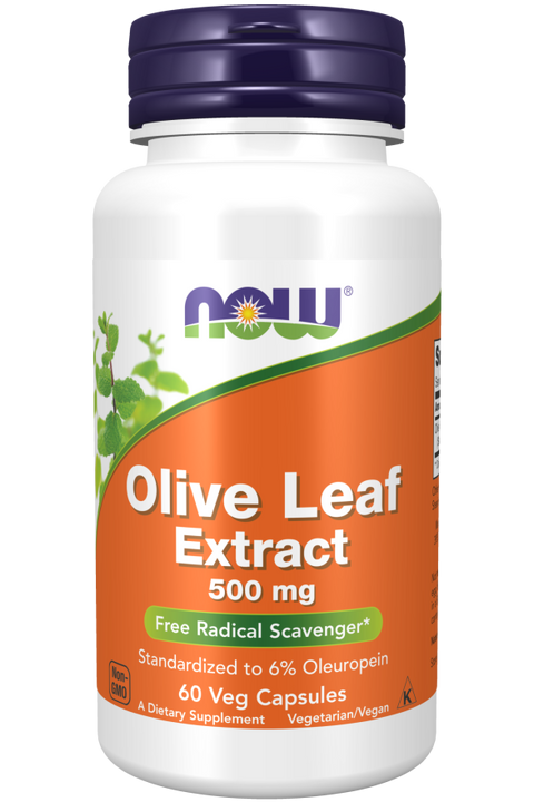 Extrato de folha de oliveira 500 mg NOW Foods – 60 cápsulas vegetais