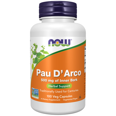 Pau d'arco 500 mg NOW Foods – 100 cápsulas vegetais