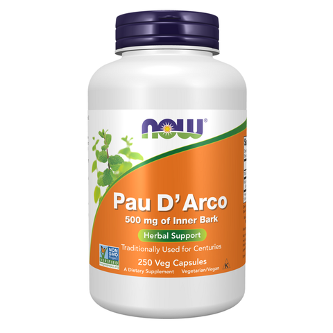 Pau d'arco 500 mg NOW Foods – 250 cápsulas vegetais