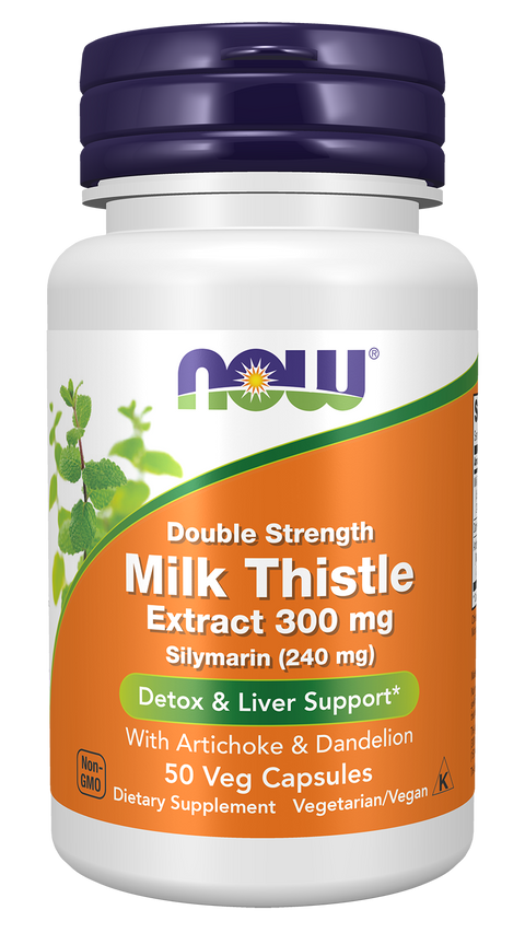 Cardo mariano Double Strength 300 mg NOW Foods – 50 cápsulas vegetais