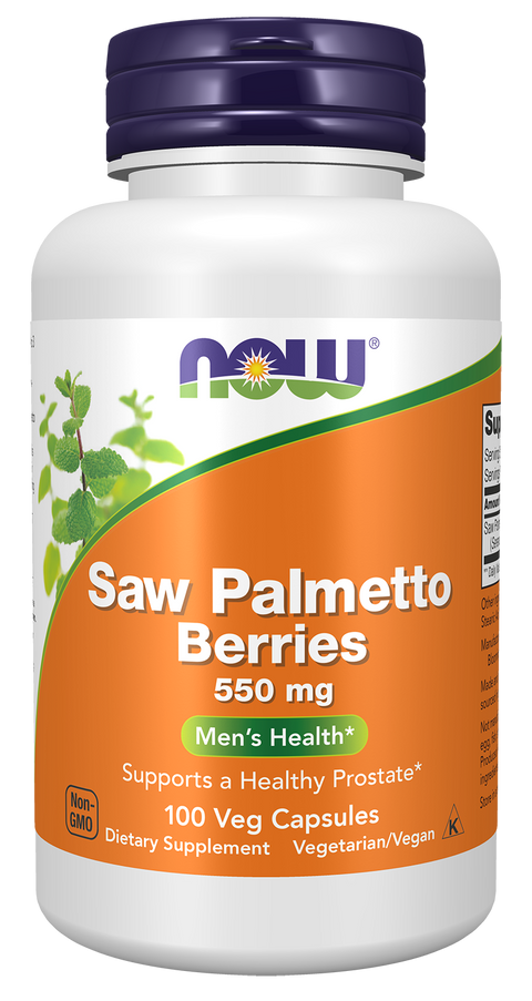 Saw Palmetto Berries 550 mg NOW Foods – 100 cápsulas vegetais