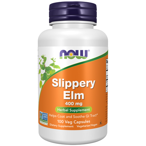 Ulmeiro Vermelho Slippery Elm 400 mg NOW Foods – 100 cápsulas vegetais