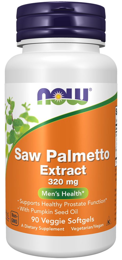Saw Palmetto Extract 320 mg NOW Foods – 90 cápsulas moles vegetais