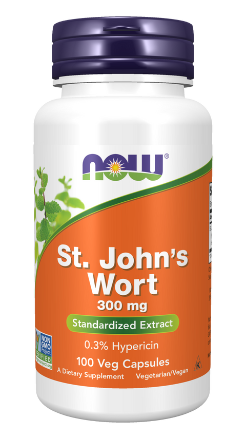 Erva de São João 300 mg NOW Foods – 100 cápsulas vegetais