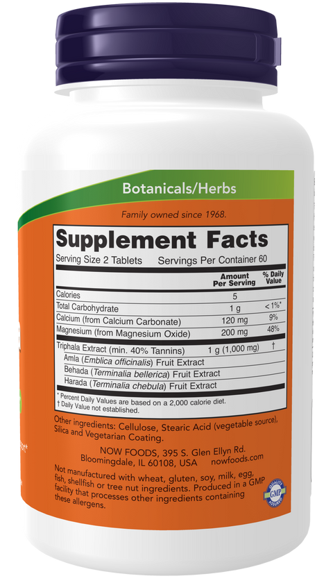 Triphala 500 mg NOW Foods – 120 comprimidos – imagem 2