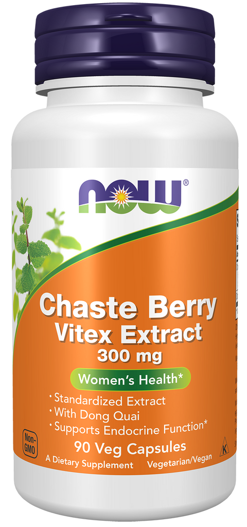Vitex agnus castus NOW Foods – extrato de agnocasto 300 mg, 90 cápsulas vegetais