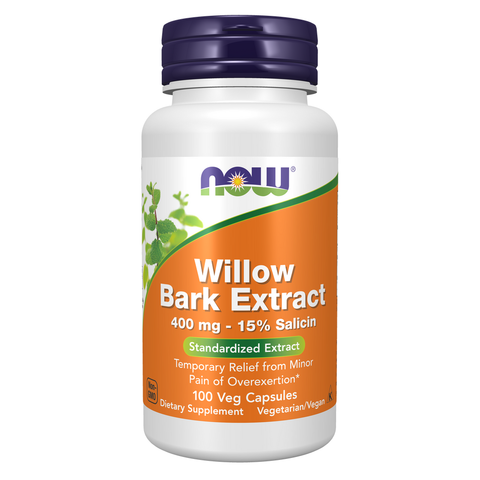 Salgueiro Branco White Willow Bark 400 mg NOW Foods – 100 cápsulas vegetais