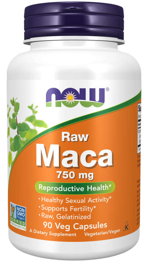 Maca peruana 750 mg NOW Foods – 90 cápsulas vegetais