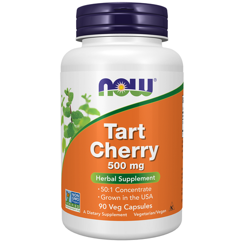 Cereja ácida Tart Cherry 500 mg NOW Foods – 90 cápsulas vegetais