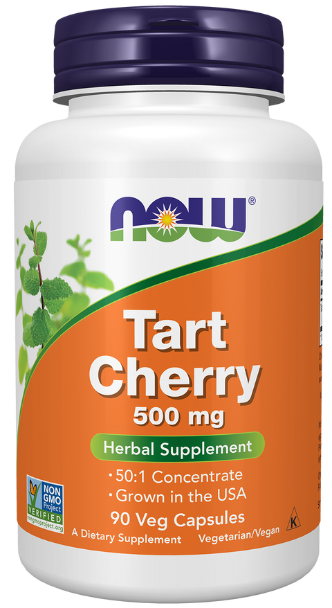 Cereja ácida Tart Cherry 500 mg NOW Foods – 90 cápsulas vegetais