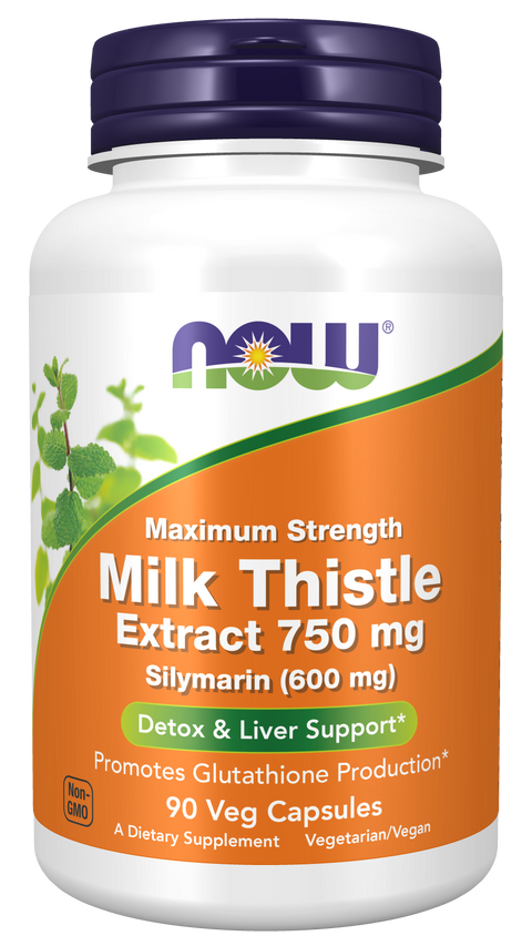 Cardo mariano 750 mg Maximum Strength NOW Foods – 90 cápsulas vegetais