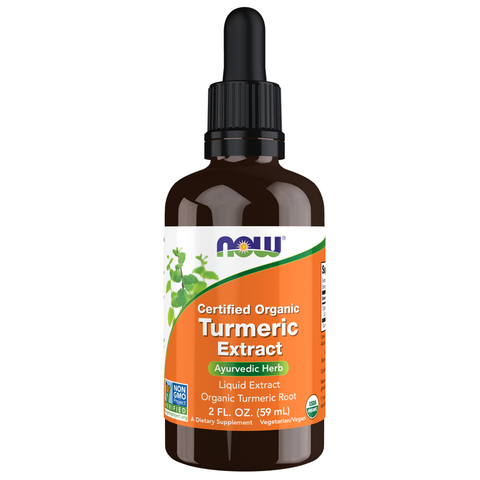 Curcuma líquida biológica Turmeric Liquid Extract NOW Foods – frasco conta-gotas