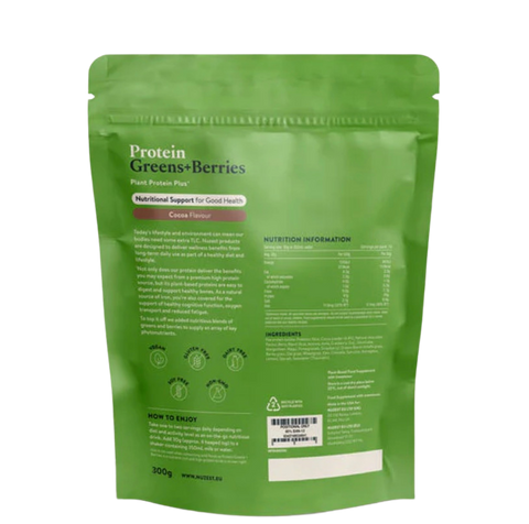 Protein Greens + Berries Cocoa 300 gr Nuzest