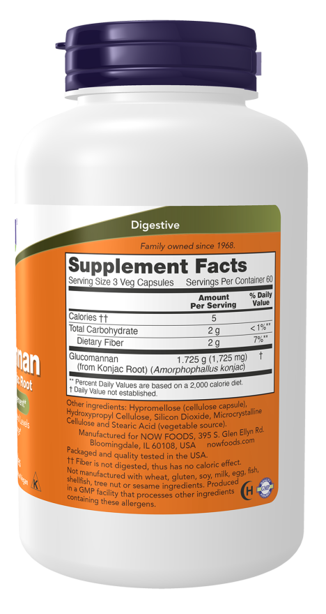 Glucomannan 575 mg 180 Caps Now Foods
