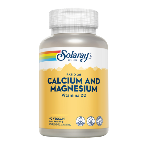 Cálcio e Magnésio com Vitamina D 90 Cápsulas Vegetais Solaray – Viva Saudável