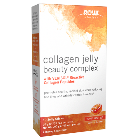 Colagénio hidrolisado em jelly NOW Foods sabor laranja – 10 sticks