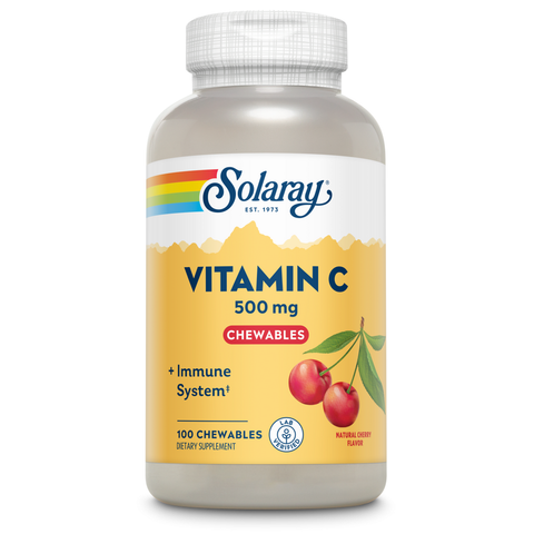 Vitamina C 500 mg Mastigável Cereja 100 Comprimidos Solaray – Viva Saudável