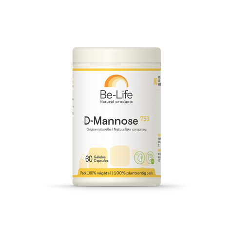 D-Mannose Be-Life, embalagem de 60 cápsulas de D-manose pura