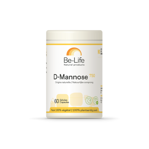 D-Mannose Be-Life, embalagem de 60 cápsulas de D-manose pura