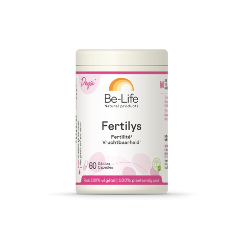 Fertilys Be-Life, embalagem de 60 cápsulas com zinco, selénio, folato, vitaminas e maca