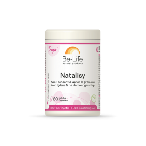 Natalisy Be-Life, embalagem de 60 cápsulas de vitaminas e minerais para a gravidez e a amamentação