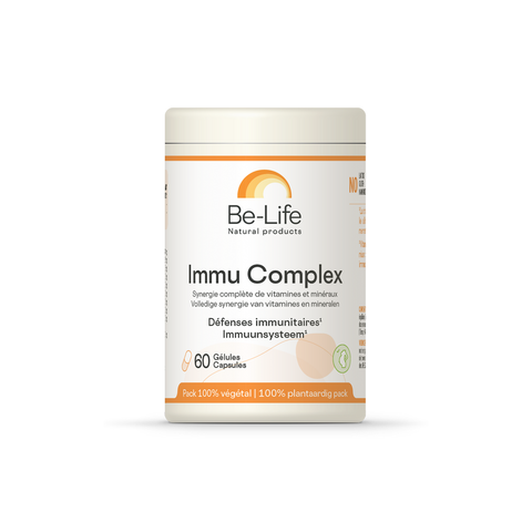 Immu Complex Be-Life, embalagem de 60 cápsulas com vitamina C, vitamina D3, zinco e selénio