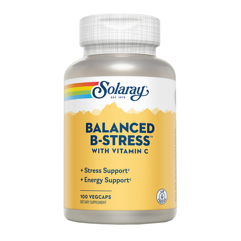 Balanced B-Stress Complexo B com Vitamina C 100 Cápsulas Vegetais Solaray – Viva Saudável
