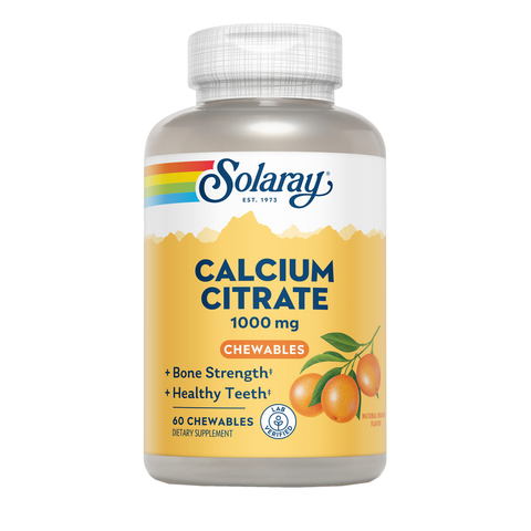Citrato de Cálcio 60 Comprimidos Mastigáveis Laranja Solaray – Viva Saudável