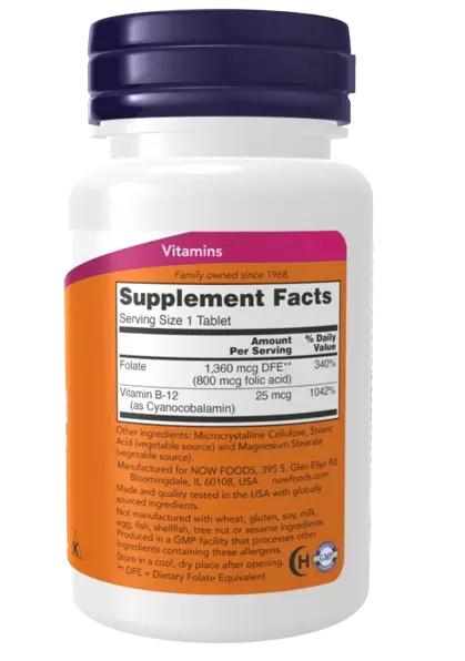 Acido Folico 800mcg 250comp.Now - Viva Saudável