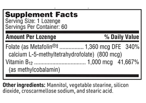 Active B-12 Folate Klaire labs 60 Caps - Viva Saudável
