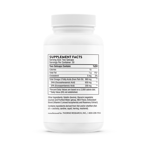 Advanced DHA 60 Gelcaps Thorne - Viva Saudável