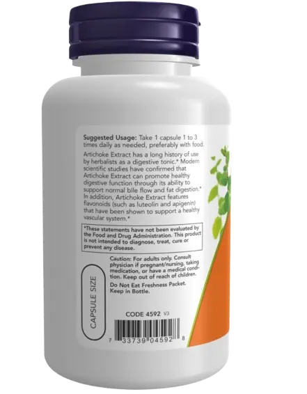 Alcachofra Artichoke Extract 450mg 90caps Now NOW