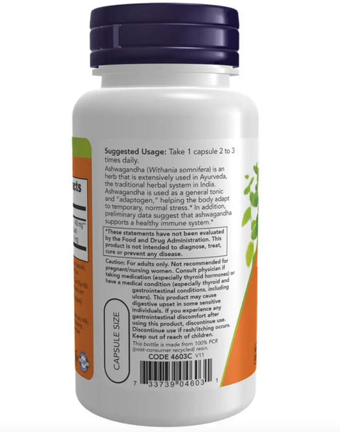 Aswagandha 450 mg 90 Caps Now - Viva Saudável