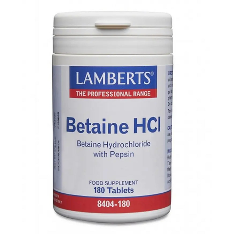 Betaine HCl 324mg /Pepsin 5mg 180 Comp Lamberts - Viva Saudável