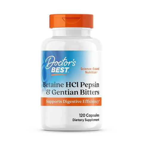 Betaine HCl Pepsin & Gentian Bitters 120 Capsules Doctor Best - Viva Saudável