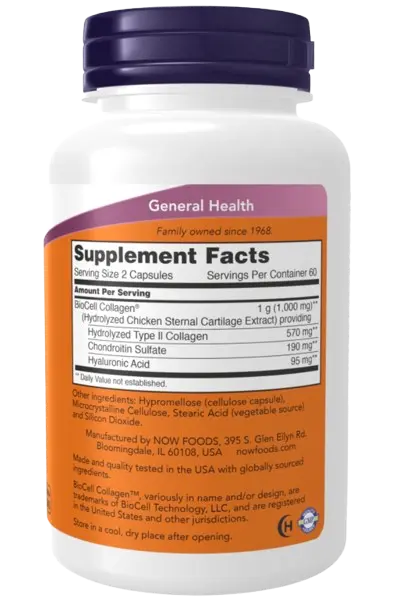 Biocell Collagen 120 Cápsulas Now Foods - Viva Saudável