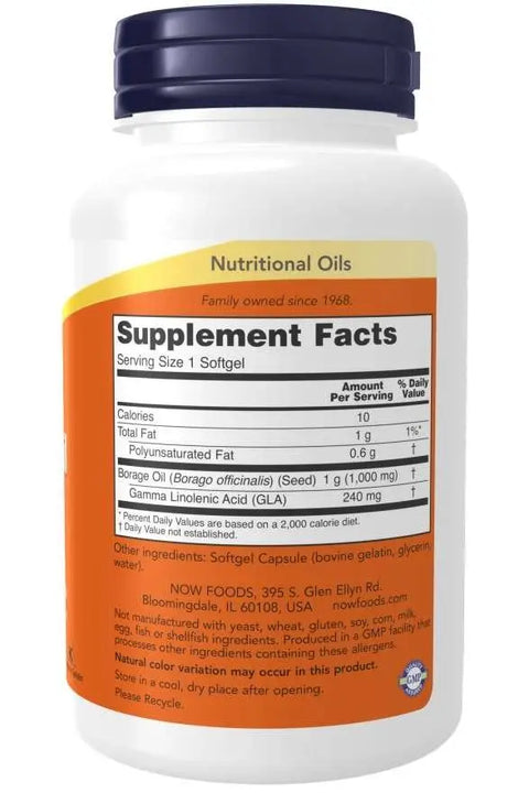 Borage Oil 1000 mg 60 Softgel - Viva Saudável