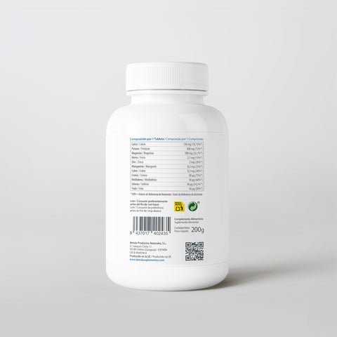 Alkamineral 100 Comp Bétula — verso com tabela nutricional e ingredientes