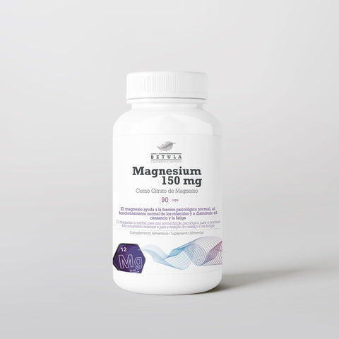 Magnesium 150 mg Bétula, citrato de magnésio em cápsulas, frasco de 90 cápsulas