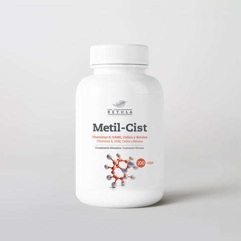 Metil-Cist Bétula, vitamina B6 e B12 com folato, colina e SAMe, frasco de 100 cápsulas