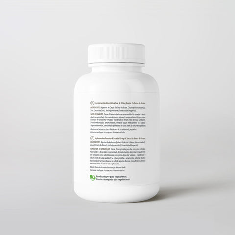 Zinc 15 mg 180 Comp Bétula — vista lateral