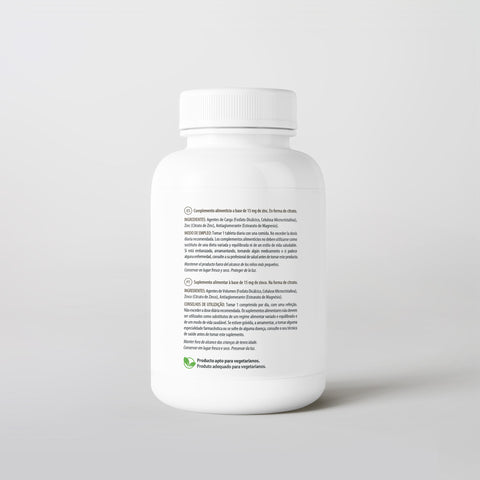 Zinc 15 mg 180 Comp Bétula — vista lateral