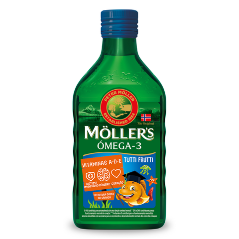 Óleo de fígado de bacalhau Möller's Tutti Frutti para crianças 250 ml