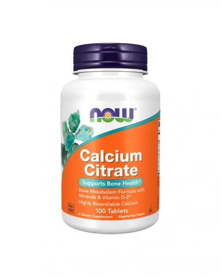 Cálcio - Calcium citrate 100 tablet Now - Viva Saudável